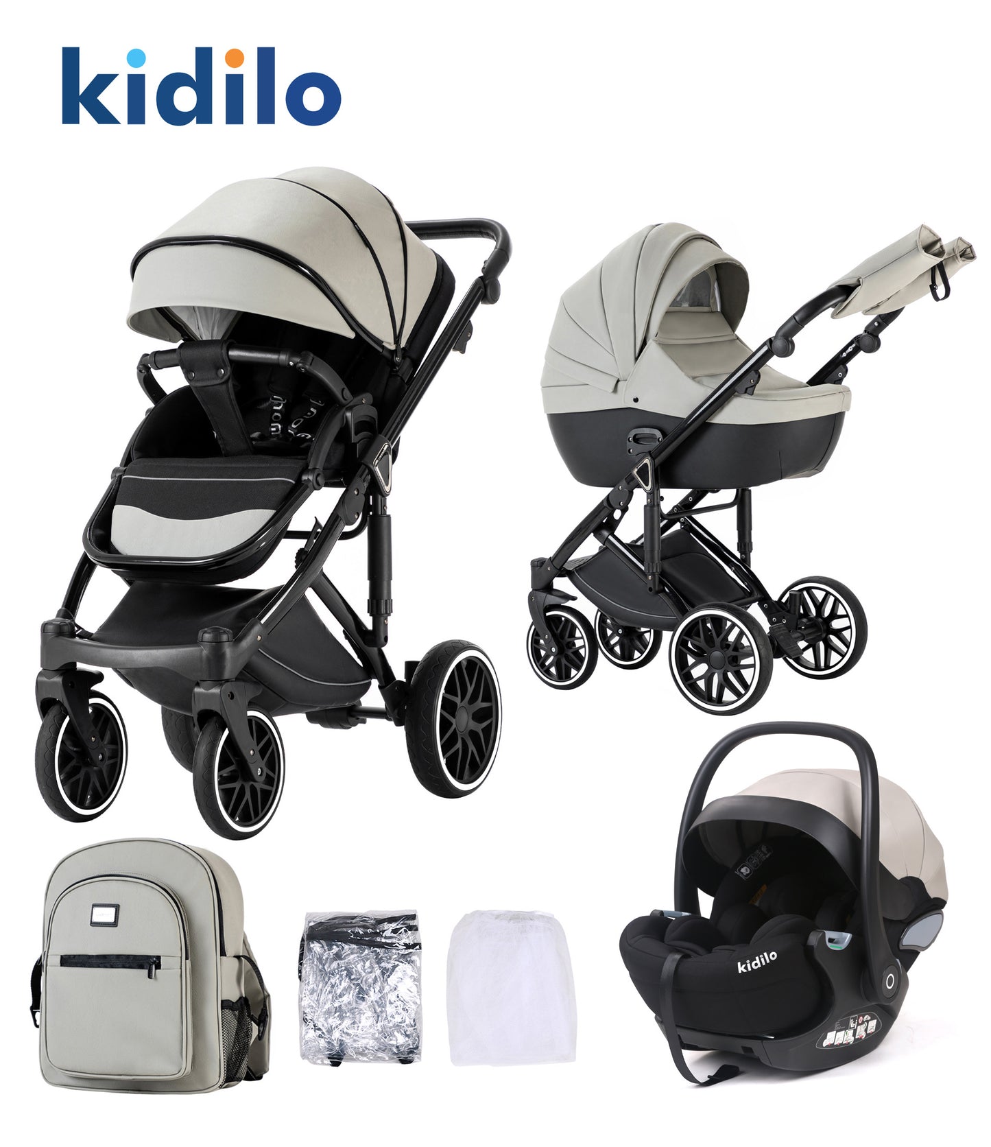 Kidilo F2 Premium Leather 3in1 Travel System