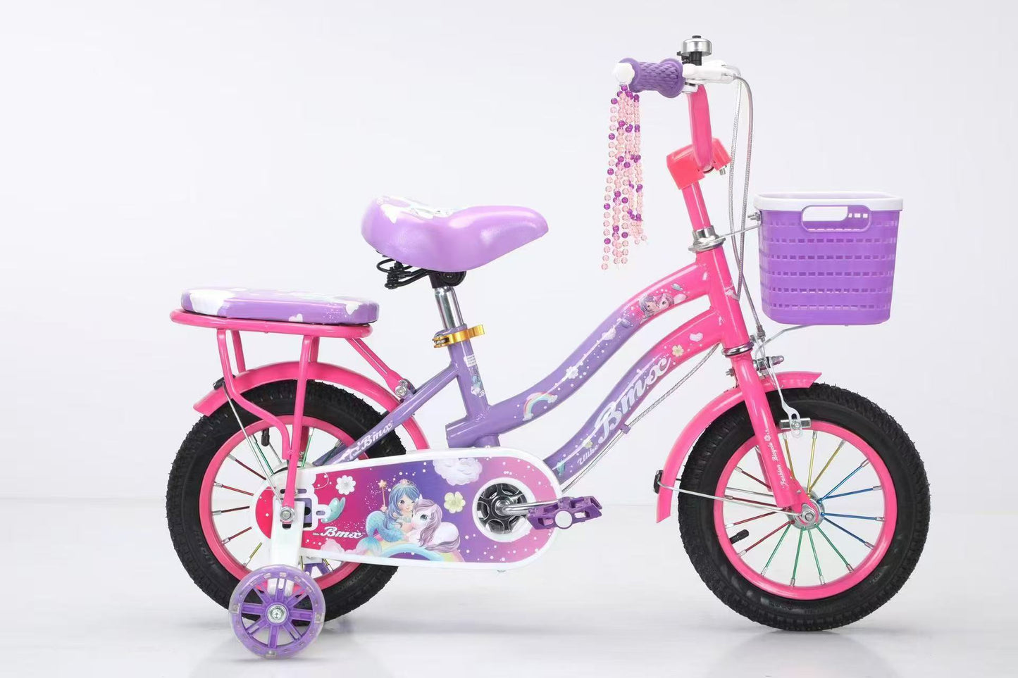 16-Inch Girls’ Bike with Basket & Training Wheels