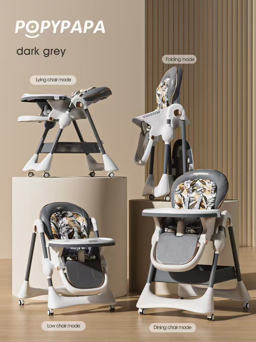POPYPAPA 4-in-1 Convertible Baby High Chair (Pre-order & Save 10%)