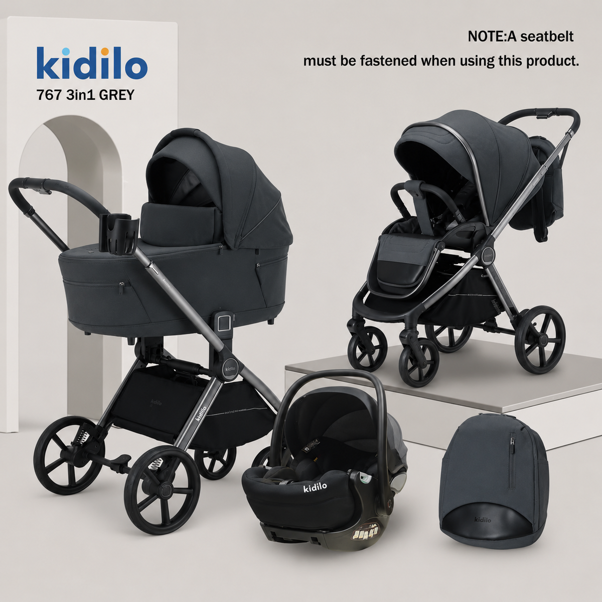 Kidilo 767 3-in-1 Travel System