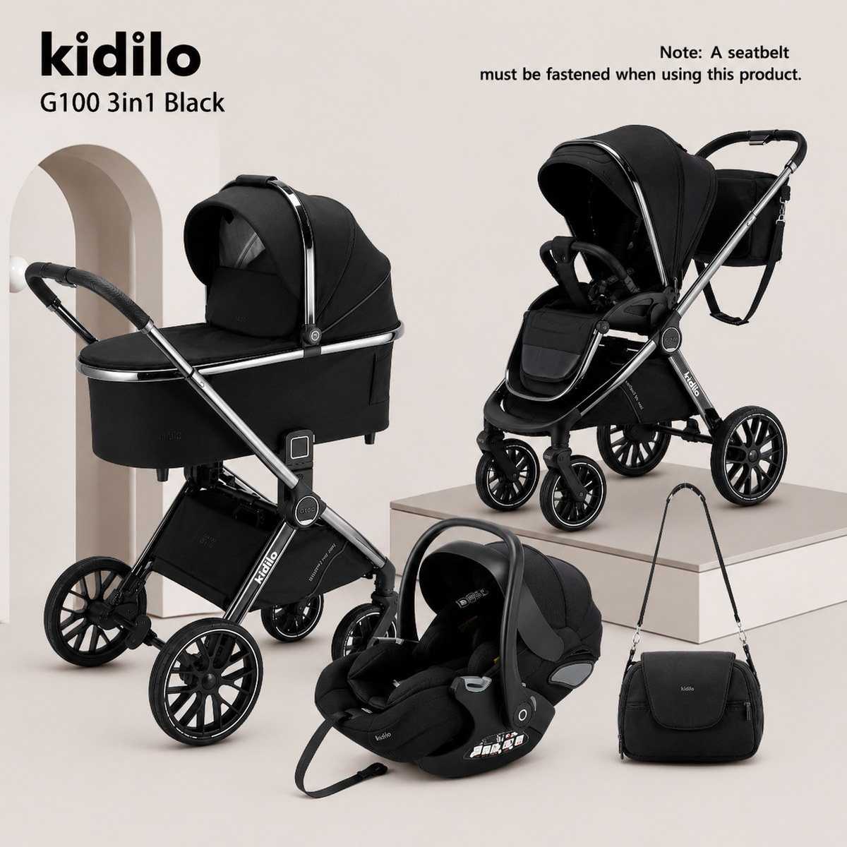 Kidilo G100 3-in-1 Travel System