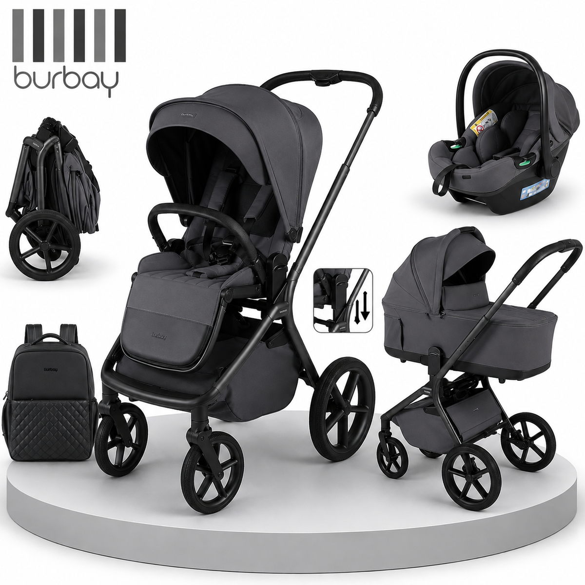 Burbay J02 3-in-1 Luxury Travel System