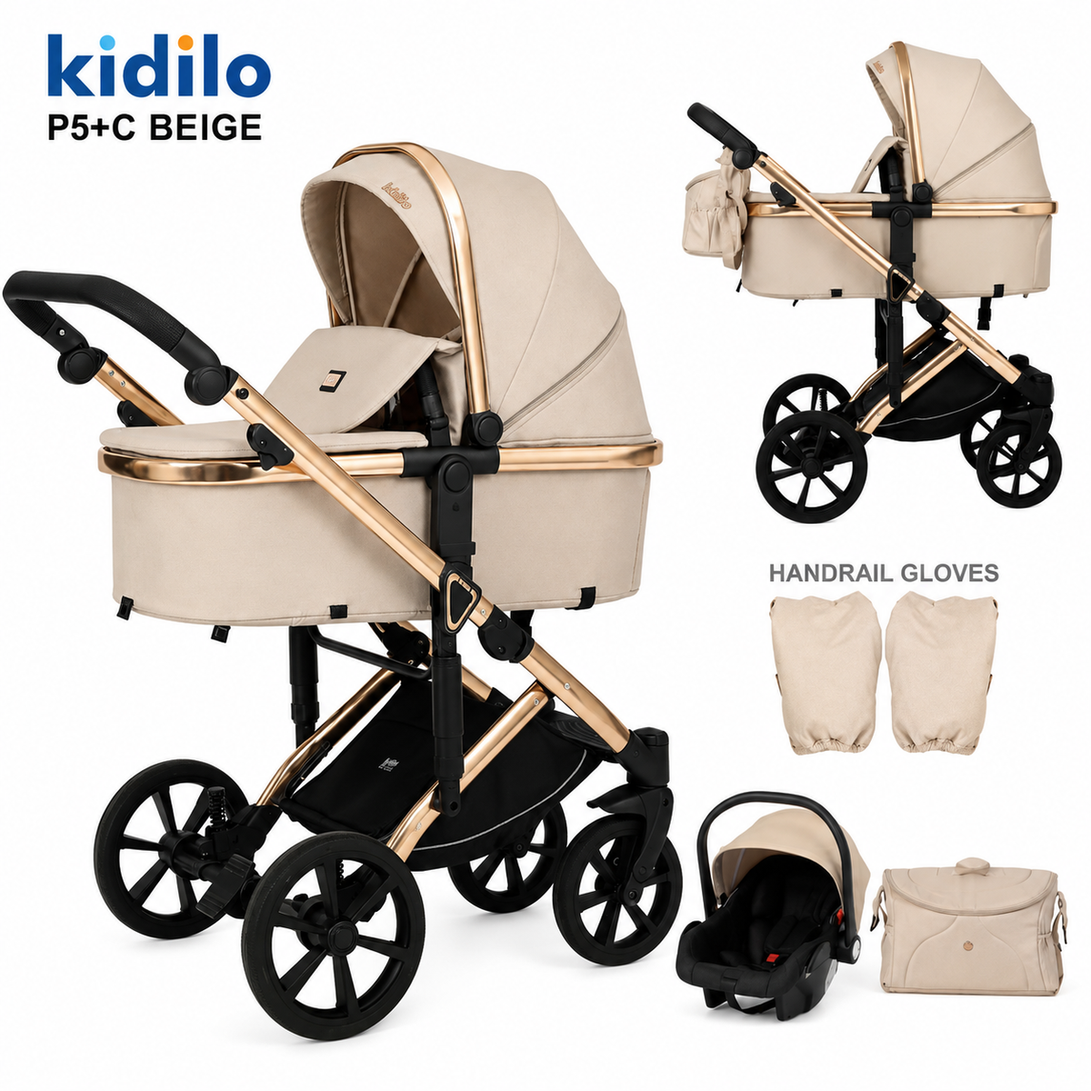Kidilo P5+C Elite 2-in-1 Pram &amp; Travel System