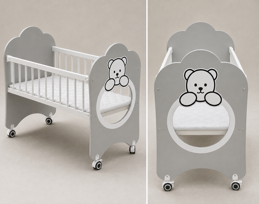 Teddy Care Wooden Baby Cot &amp; Crib