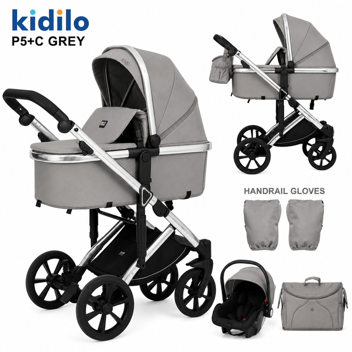 Kidilo P5+C Elite 2-in-1 Pram &amp; Travel System