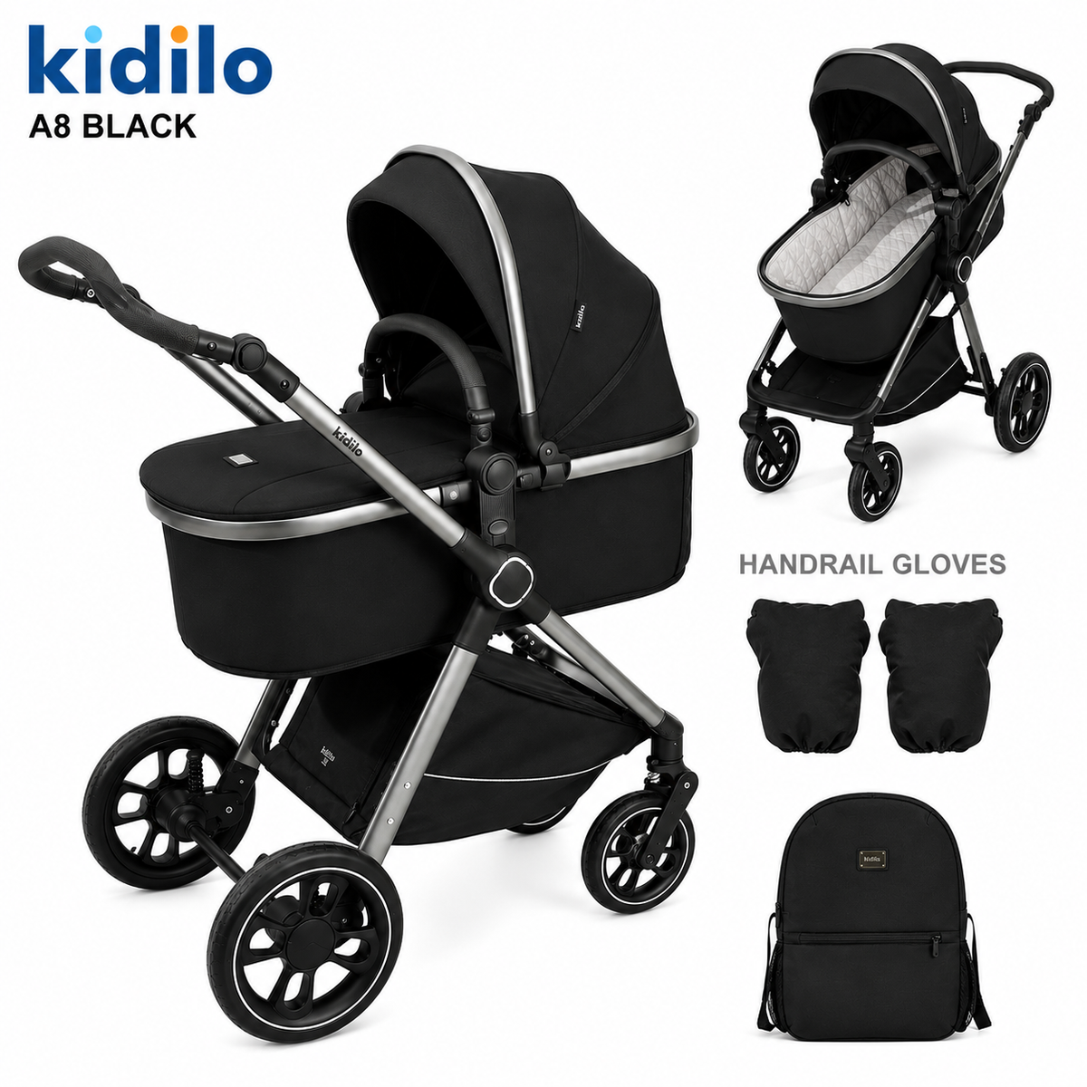 Kidilo A8 Luxury 2-in-1 Travel System