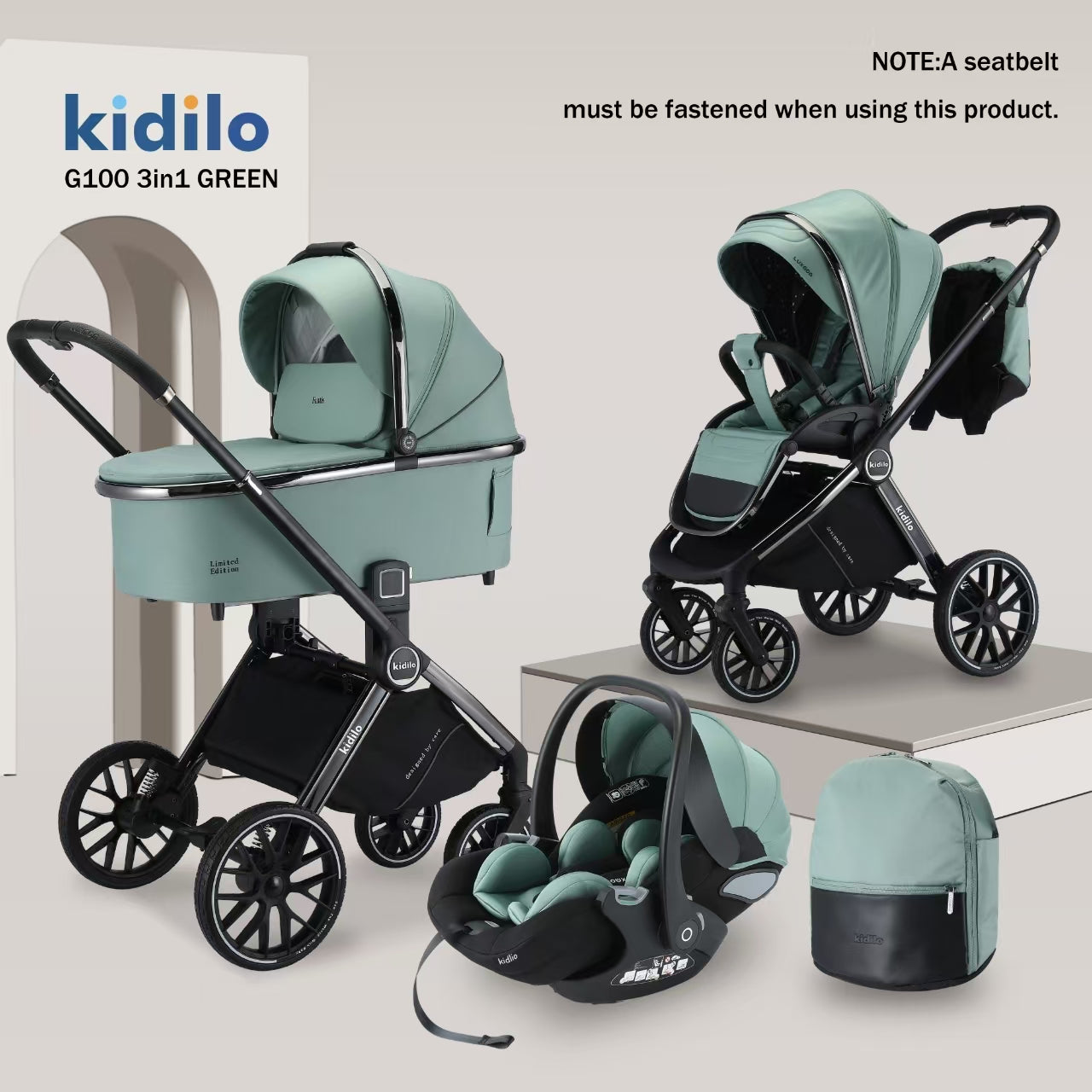 Kidilo G100 3-in-1 Travel System