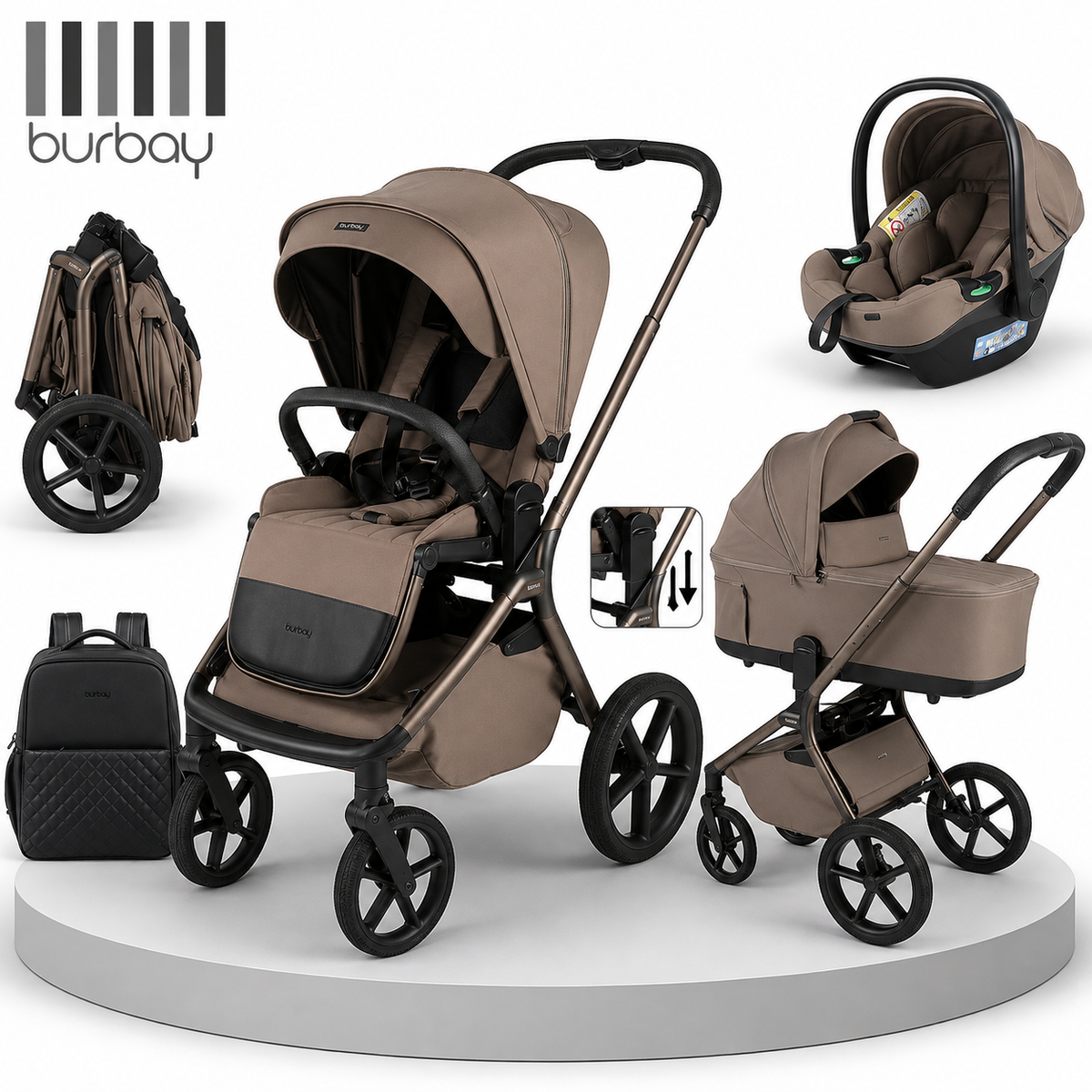 Burbay J02 3-in-1 Luxury Travel System