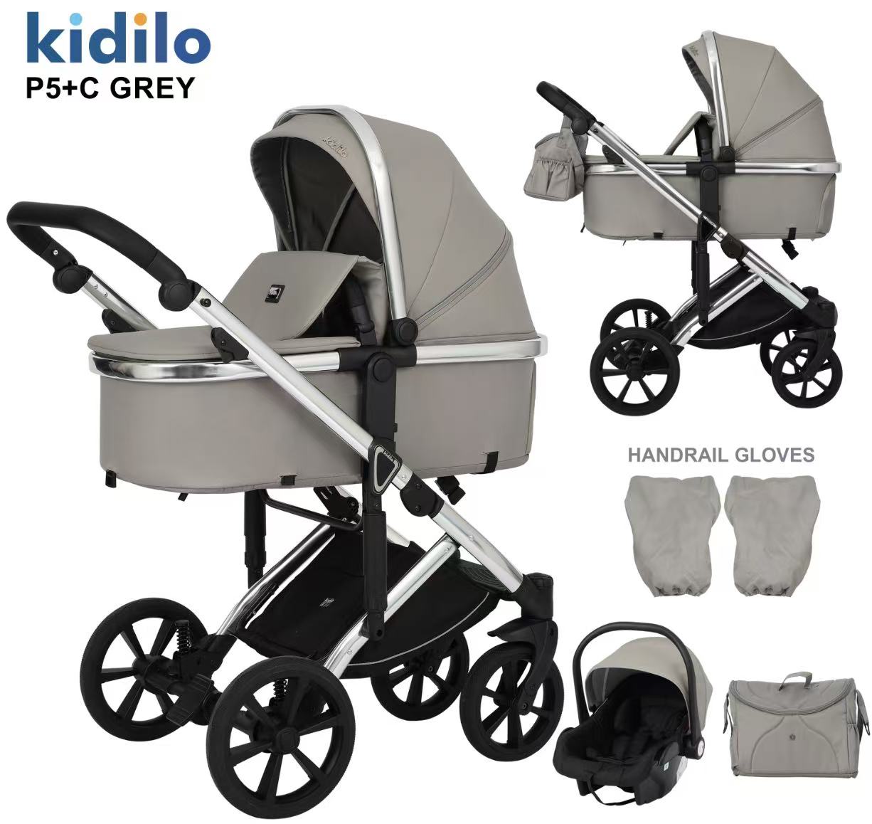 Kidilo P5+C Elite 2-in-1 Pram &amp; Travel System