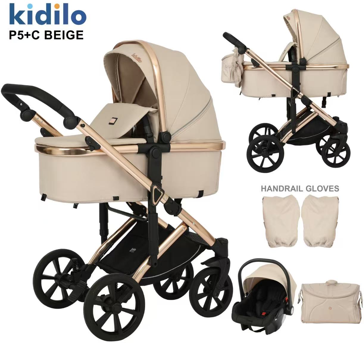 Kidilo P5+C Elite 2-in-1 Pram &amp; Travel System