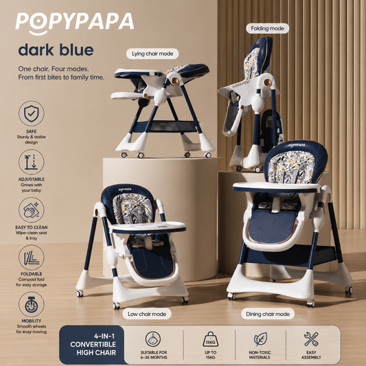 POPYPAPA 4-in-1 Convertible Baby High Chair