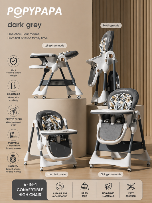POPYPAPA 4-in-1 Convertible Baby High Chair