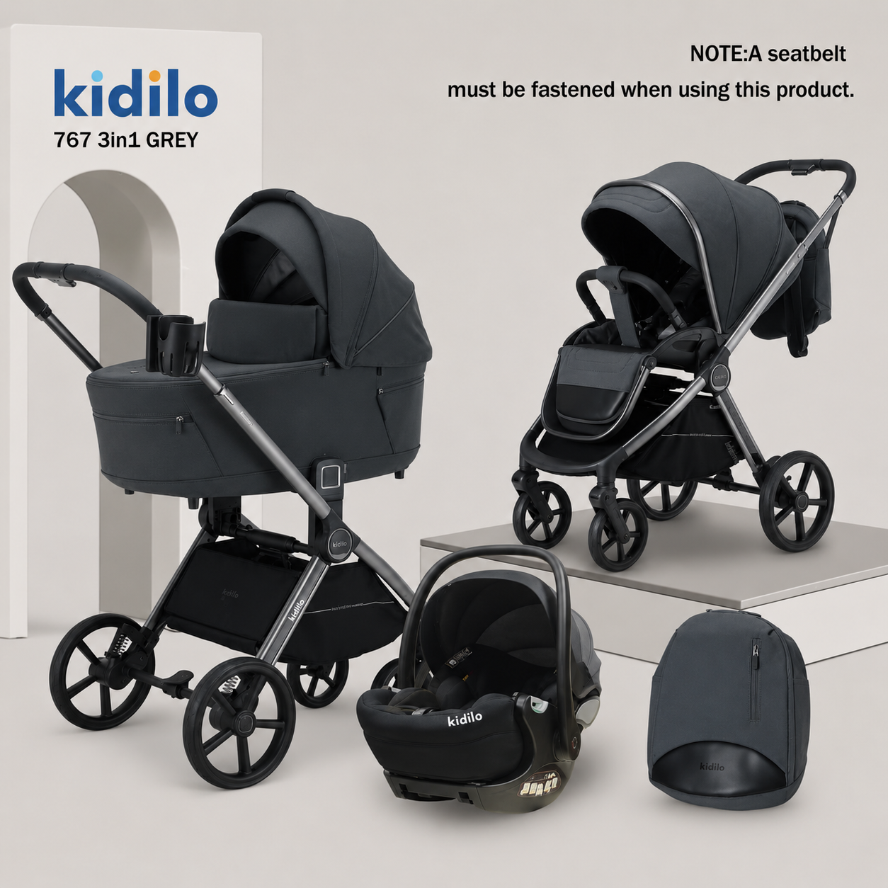 Kidilo 767 3-in-1 Travel System