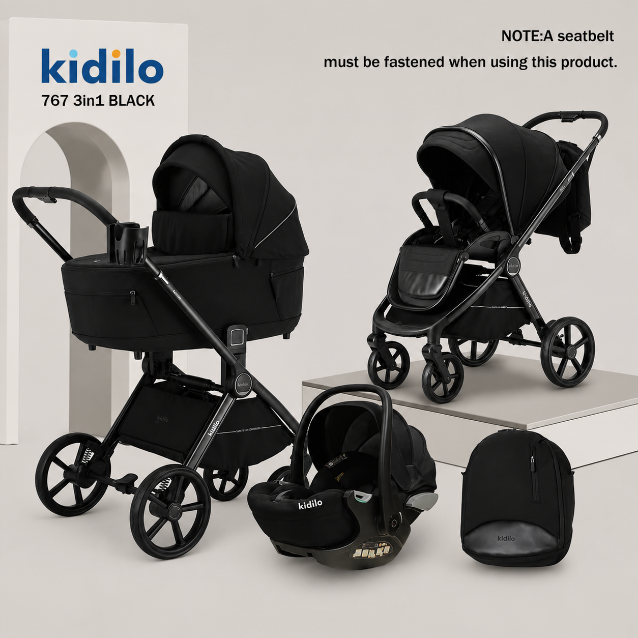 Kidilo 767 3-in-1 Travel System