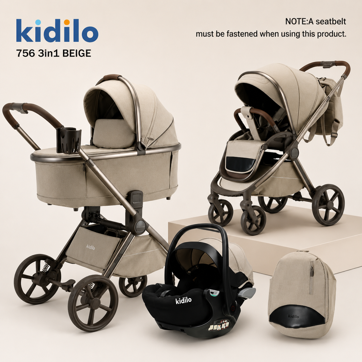 Kidilo 756 3-in-1 Travel System